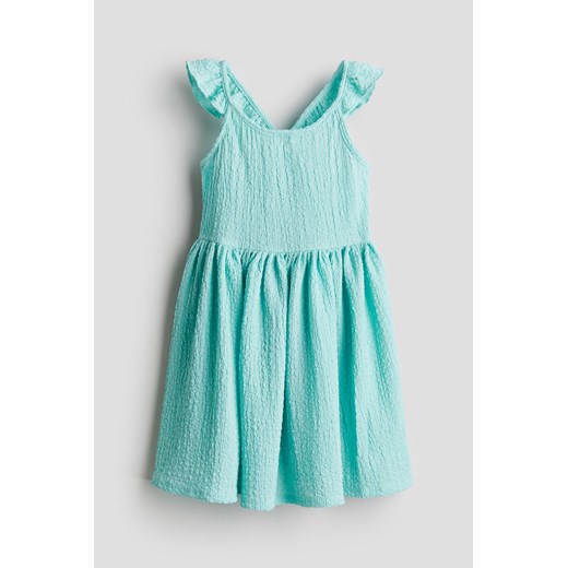 H & M - Dżersejowa sukienka z falbanami - Turkusowy H & M 92 (1½-2Y) H&M