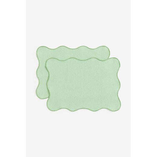 H & M - Podkładka pod talerz 2-pak - Zielony ze sklepu H&M w kategorii Podkładki na stół - zdjęcie 171299307