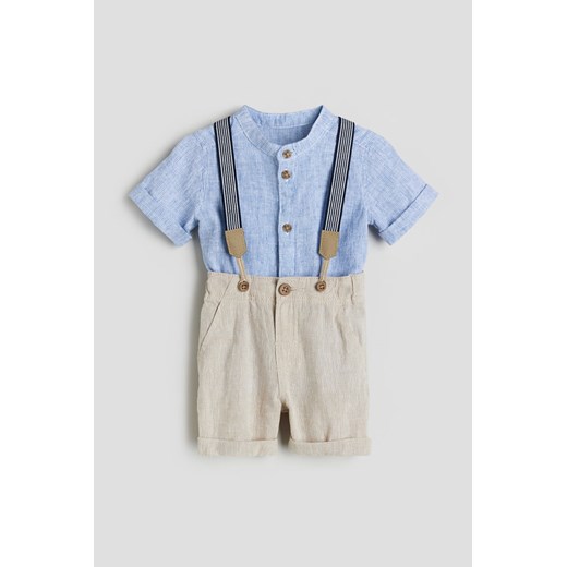 H & M - Komplet 2-częściowy z szelkami - Niebieski ze sklepu H&M w kategorii Odzież dla niemowląt - zdjęcie 171299655