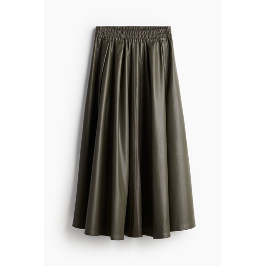 H & M - Powlekana spódnica trapezowa - Zielony H & M XL H&M