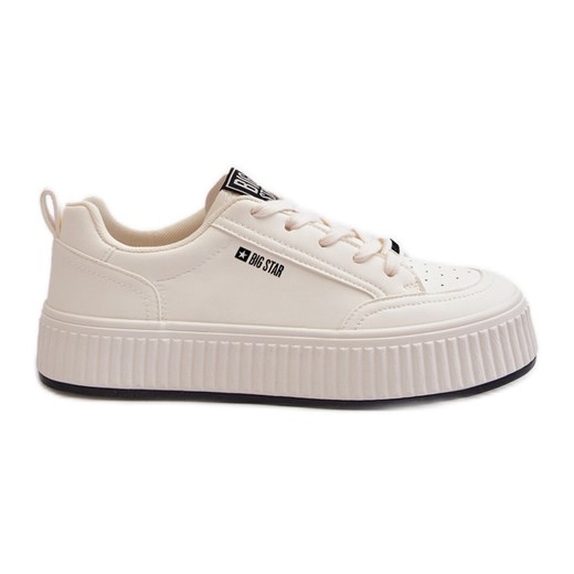 Sneakersy Damskie Na Platformie Big Star NN274254 Białe ze sklepu ButyModne.pl w kategorii Trampki damskie - zdjęcie 171300037