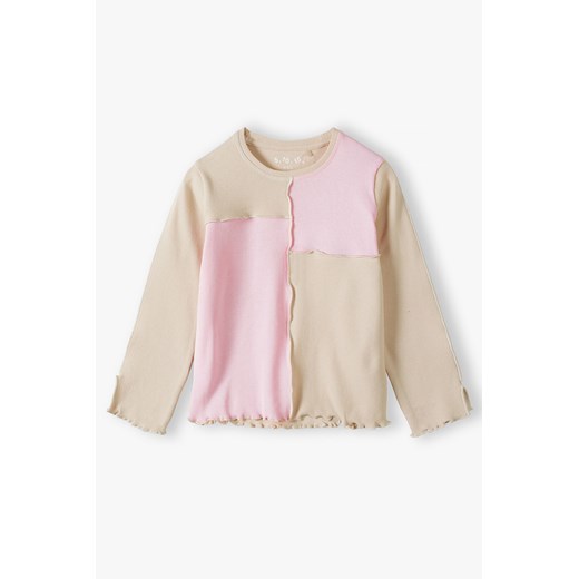 Bluzka w prążki - beżowo - różowa - 5.10.15. ze sklepu 5.10.15 w kategorii Bluzki dziewczęce - zdjęcie 171301838