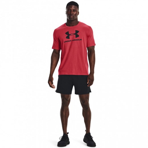 Męski t-shirt z nadrukiem UNDER ARMOUR SPORTSTYLE LOGO SS - czerwony ze sklepu Sportstylestory.com w kategorii T-shirty męskie - zdjęcie 171306847