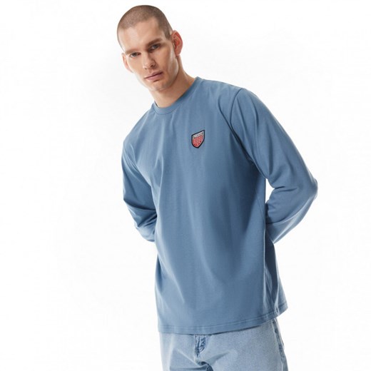Męski longsleeve basic Prosto Triz - niebieski ze sklepu Sportstylestory.com w kategorii T-shirty męskie - zdjęcie 171308765
