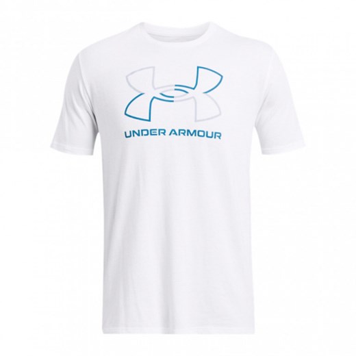 Męski t-shirt z nadrukiem Under Armour UA Foundation Short Sleeve - bialy ze sklepu Sportstylestory.com w kategorii T-shirty męskie - zdjęcie 171308908