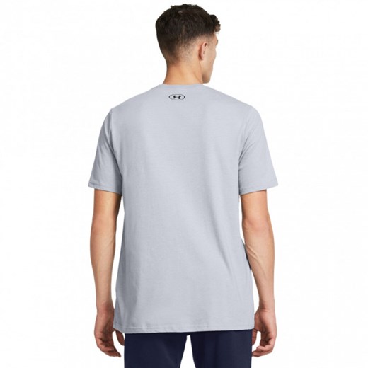 Męski t-shirt z nadrukiem Under Armour UA Foundation Short Sleeve - szary ze sklepu Sportstylestory.com w kategorii T-shirty męskie - zdjęcie 171308915