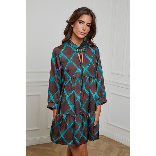 L&apos;armoire de Suzette Sukienka w kolorze brązowo-turkusowym L'armoire De Suzette 36/38 promocja Limango Polska