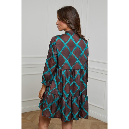 L&apos;armoire de Suzette Sukienka w kolorze brązowo-turkusowym L'armoire De Suzette 36/38 wyprzedaż Limango Polska