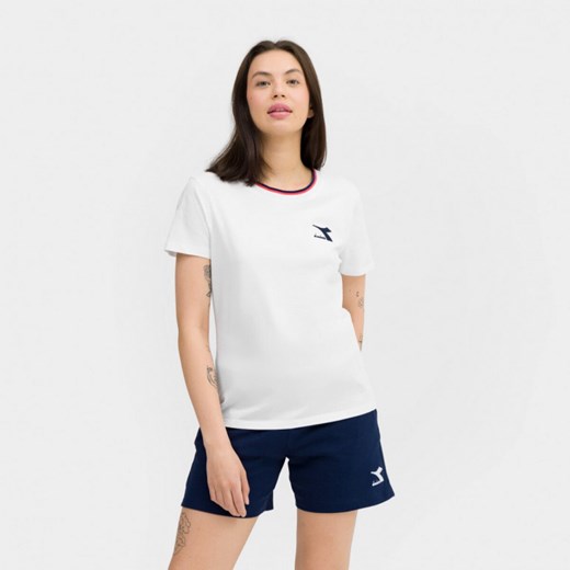Damski t-shirt z nadrukiem Diadora T-shirt SS Tweener - biały ze sklepu Sportstylestory.com w kategorii Bluzki damskie - zdjęcie 171312835