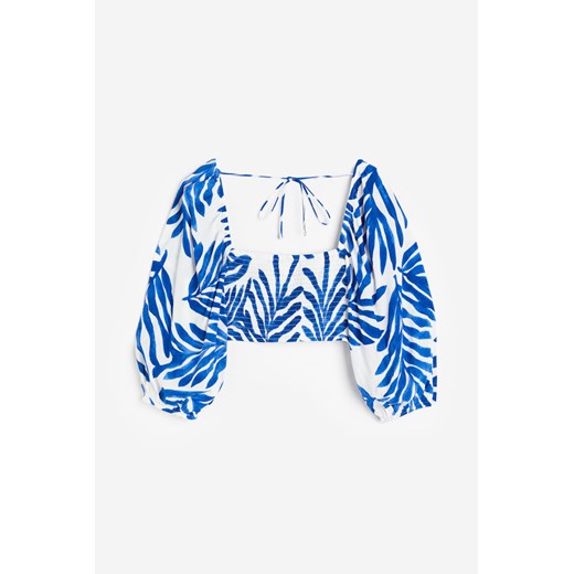 H & M - Krótka bluzka - Niebieski ze sklepu H&M w kategorii Bluzki damskie - zdjęcie 171313339