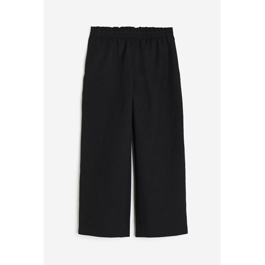 H & M - Spodnie 7/8 z domieszką lnu - Czarny ze sklepu H&M w kategorii Spodnie damskie - zdjęcie 171313366