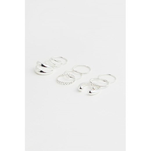 H & M - Pierścionek 9-pak - Srebrny ze sklepu H&M w kategorii Pierścionki - zdjęcie 171313369