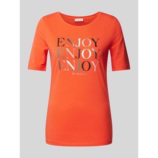 T-shirt z nadrukami z logo model ‘ENJOY’ ze sklepu Peek&Cloppenburg  w kategorii Bluzki damskie - zdjęcie 171317047