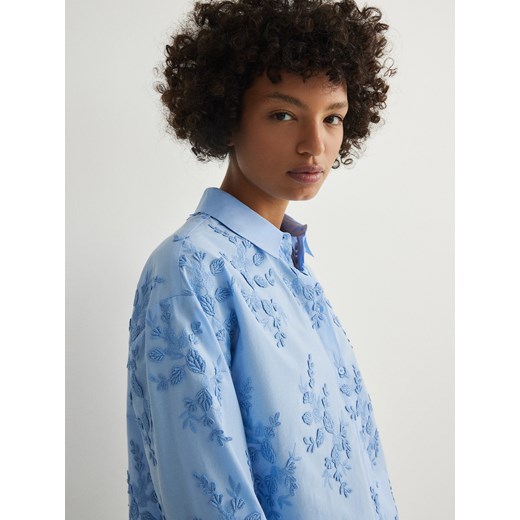 Reserved - Koszula z haftem - jasnoniebieski ze sklepu Reserved w kategorii Koszule damskie - zdjęcie 171317776