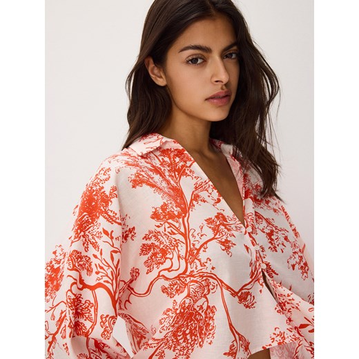 Reserved - Krótka koszula kimono z wiązaniem - wielobarwny ze sklepu Reserved w kategorii Bluzki damskie - zdjęcie 171318456