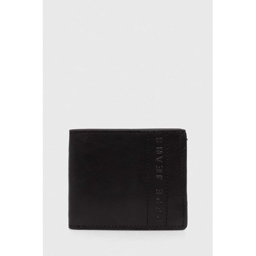 Pepe Jeans portfel skórzany męski kolor czarny ze sklepu ANSWEAR.com w kategorii Portfele męskie - zdjęcie 171319025