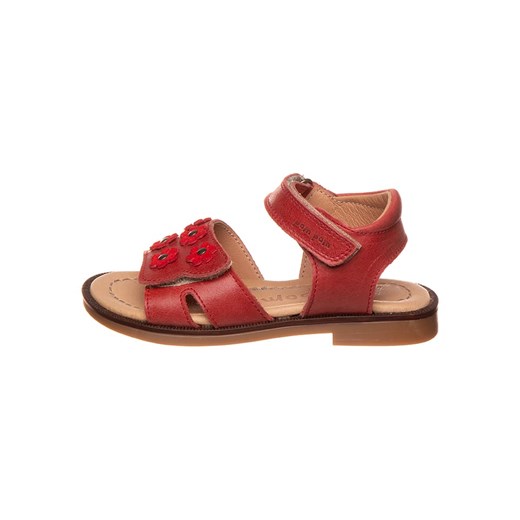 POM POM Skórzane sandały w kolorze czerwonym ze sklepu Limango Polska w kategorii Sandały dziecięce - zdjęcie 171320285