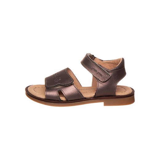 POM POM Skórzane sandały w kolorze brązowym ze sklepu Limango Polska w kategorii Sandały dziecięce - zdjęcie 171320319