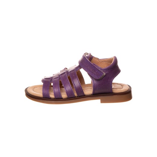 POM POM Skórzane sandały w kolorze fioletowym ze sklepu Limango Polska w kategorii Sandały dziecięce - zdjęcie 171320359