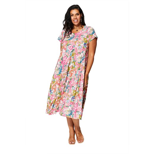 Aller Simplement Sukienka w kolorze jasnoróżowo-zielono-niebieskim ze sklepu Limango Polska w kategorii Sukienki - zdjęcie 171320736