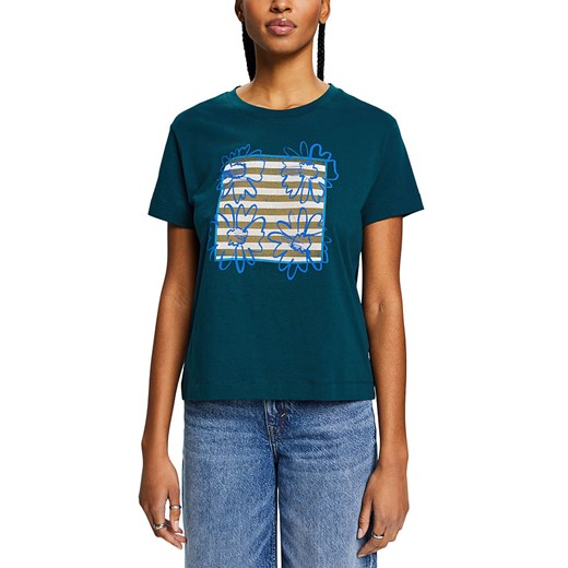 ESPRIT Koszulka w kolorze morskim ze sklepu Limango Polska w kategorii Bluzki damskie - zdjęcie 171320825