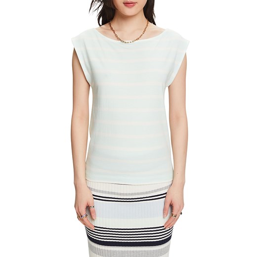 ESPRIT Koszulka w kolorze błękitno-białym ze sklepu Limango Polska w kategorii Bluzki damskie - zdjęcie 171320905