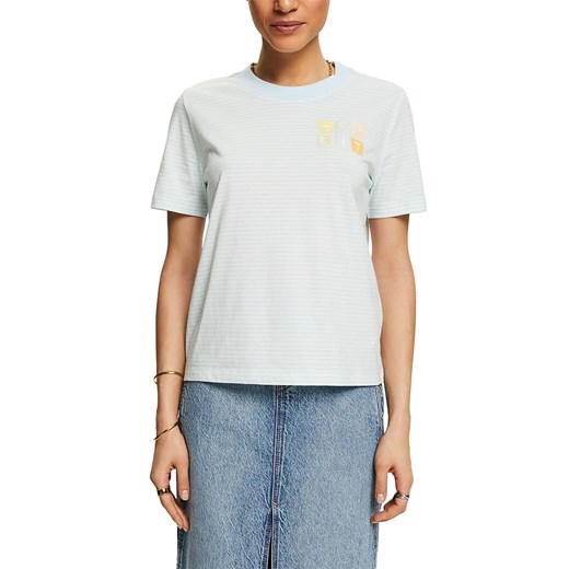 ESPRIT Koszulka w kolorze błękitno-białym ze sklepu Limango Polska w kategorii Bluzki damskie - zdjęcie 171320937