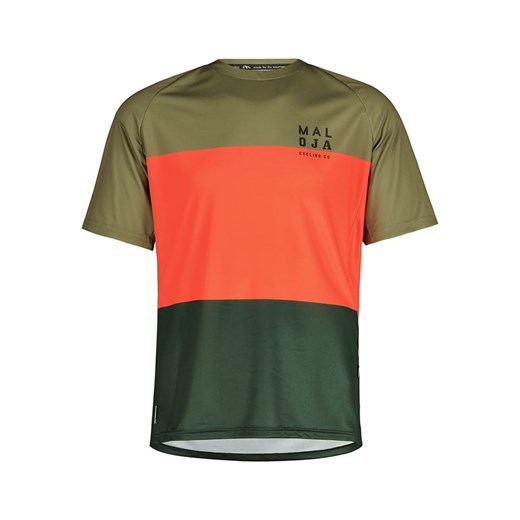 Maloja Koszulka kolarska &quot;BarettiM&quot; w kolorze zielono-pomarańczowym ze sklepu Limango Polska w kategorii T-shirty męskie - zdjęcie 171321487