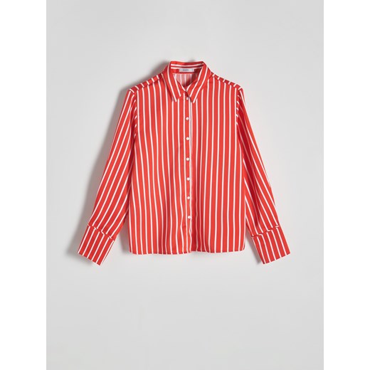 Reserved - Satynowa koszula - czerwony ze sklepu Reserved w kategorii Koszule damskie - zdjęcie 171322508