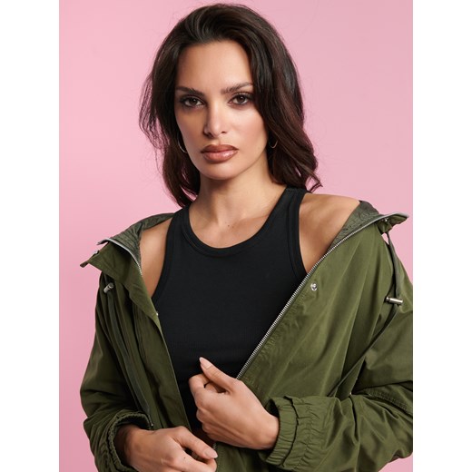 Sinsay - Kurtka parka z kapturem - zielony Sinsay XL Sinsay