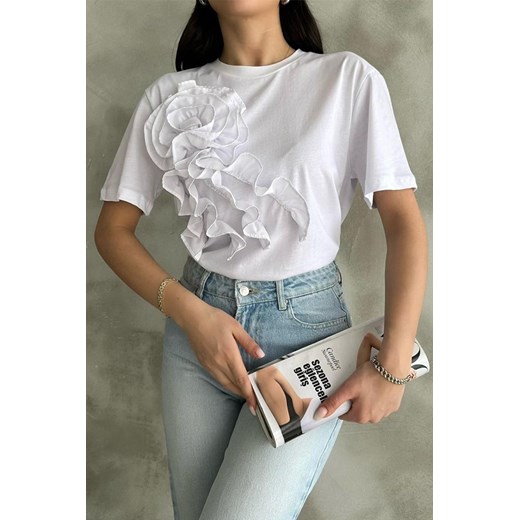 T-shirt MAROLTA WHITE ze sklepu Ivet Shop w kategorii Bluzki damskie - zdjęcie 171323077