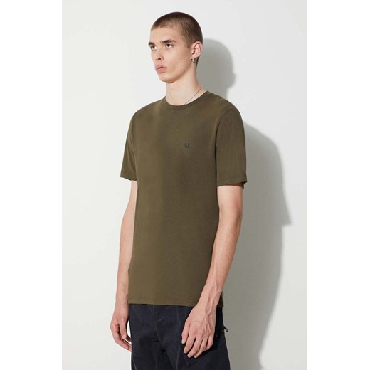 C.P. Company t-shirt bawełniany 30/1 JERSEY SMALL LOGO T-SHIRT kolor zielony M ANSWEAR.com