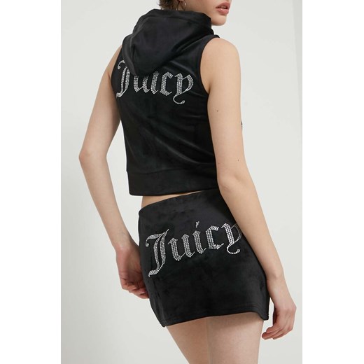 Juicy Couture spódnica welurowa kolor czarny mini ołówkowa ze sklepu ANSWEAR.com w kategorii Spódnice - zdjęcie 171323866