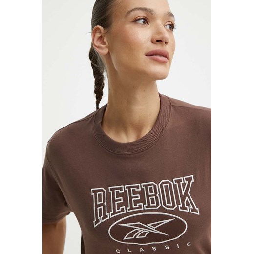 Reebok Classic bluzka damska z napisem z krótkim rękawem z okrągłym dekoltem 