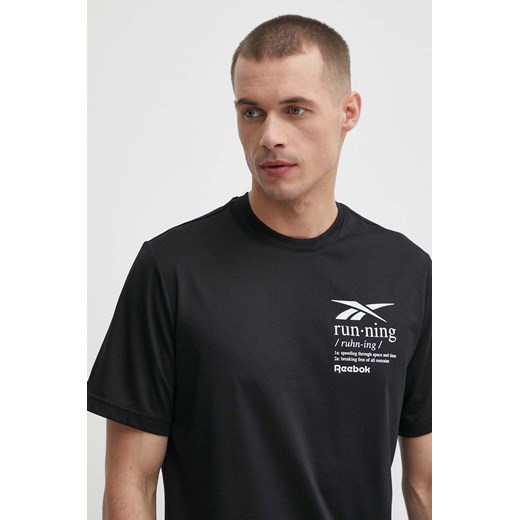 Reebok t-shirt męski kolor czarny z nadrukiem 100075314 Reebok S ANSWEAR.com