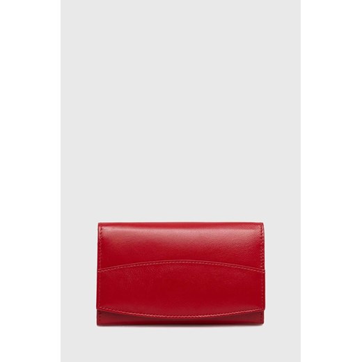Answear Lab portfel skórzany damski kolor czerwony ze sklepu ANSWEAR.com w kategorii Portfele damskie - zdjęcie 171324438