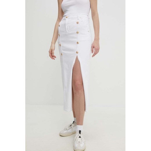 Answear Lab spódnica jeansowa kolor biały maxi prosta ze sklepu ANSWEAR.com w kategorii Spódnice - zdjęcie 171324577