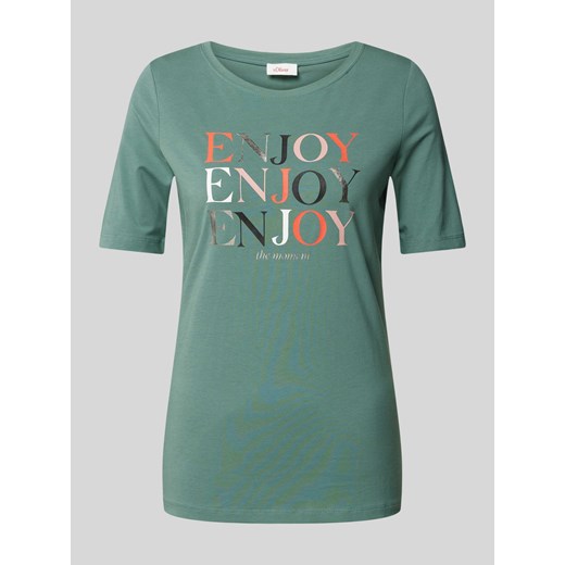 T-shirt z nadrukami z logo model ‘ENJOY’ ze sklepu Peek&Cloppenburg  w kategorii Bluzki damskie - zdjęcie 171324657