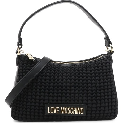 Listonoszka czarna Love Moschino elegancka z nylonu matowa 