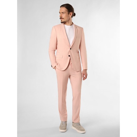 HUGO Męski garnitur - Arti/Hesten232X Mężczyźni Super Slim Fit Sztuczne włókno różowy jednolity ze sklepu vangraaf w kategorii Garnitury męskie - zdjęcie 171325897