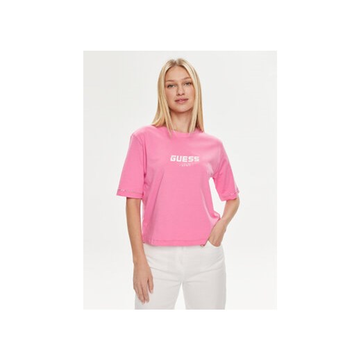Guess T-Shirt Natalia V4GI11 JA914 Różowy Boxy Fit ze sklepu MODIVO w kategorii Bluzki damskie - zdjęcie 171328435