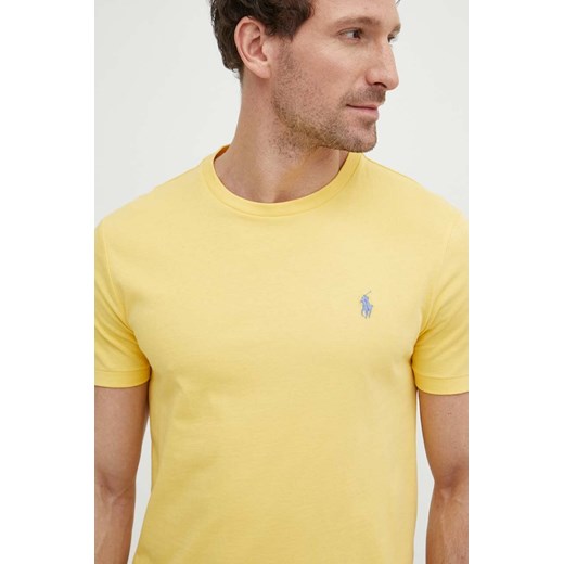 Polo Ralph Lauren t-shirt bawełniany kolor żółty ze sklepu ANSWEAR.com w kategorii T-shirty męskie - zdjęcie 171330325