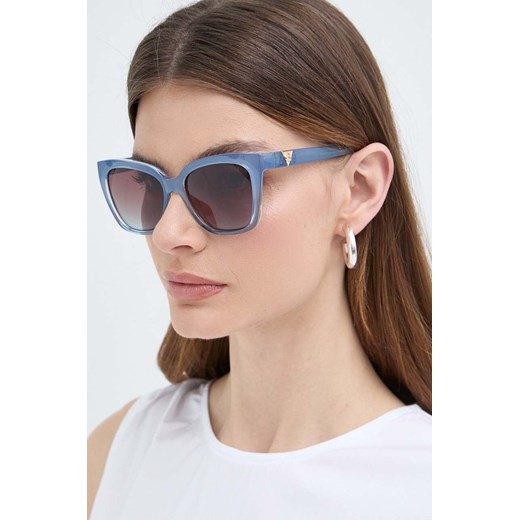 Guess okulary przeciwsłoneczne damskie kolor niebieski GU7878_5392F ze sklepu ANSWEAR.com w kategorii Okulary przeciwsłoneczne damskie - zdjęcie 171330339