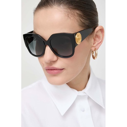 Gucci okulary przeciwsłoneczne damskie kolor czarny GG1407S ze sklepu ANSWEAR.com w kategorii Okulary przeciwsłoneczne damskie - zdjęcie 171330457