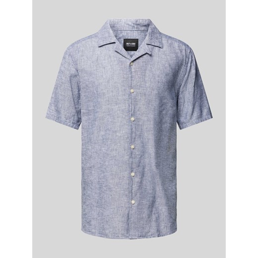 Koszula lniana o kroju slim fit z rękawem o dł. 1/2 model ‘CAIDEN’ ze sklepu Peek&Cloppenburg  w kategorii Koszule męskie - zdjęcie 171330847