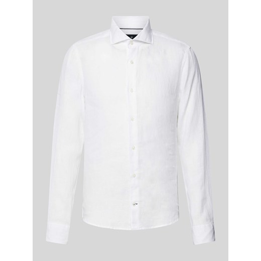 Koszula lniana o kroju slim fit z kołnierzykiem typu cutaway model ‘Pai’ ze sklepu Peek&Cloppenburg  w kategorii Koszule męskie - zdjęcie 171330938