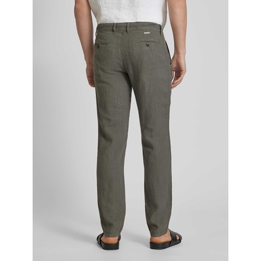 Spodnie lniane o kroju regular fit w jednolitym kolorze model ‘LOU’ Alberto 32/30 Peek&Cloppenburg 