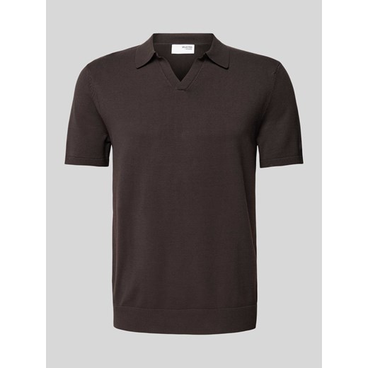 Koszulka polo o kroju slim fit z dekoltem w serek model ‘TELLER’ Selected Homme L Peek&Cloppenburg 