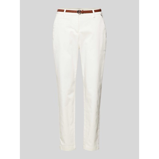 Spodnie z wpuszczanymi kieszeniami i paskiem ze sklepu Peek&Cloppenburg  w kategorii Spodnie damskie - zdjęcie 171331417