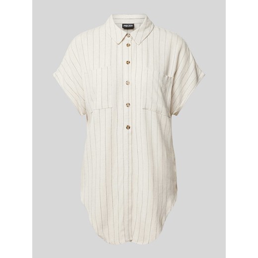 Bluzka z wiązanym detalem model ‘VINSTY’ ze sklepu Peek&Cloppenburg  w kategorii Koszule damskie - zdjęcie 171331468